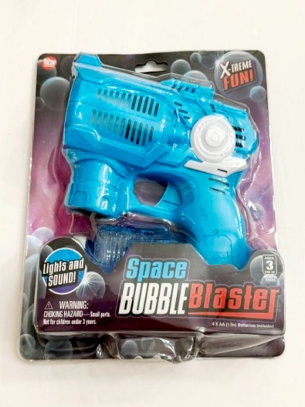 6.5" Blue Light -Up Space Bubble Blaster